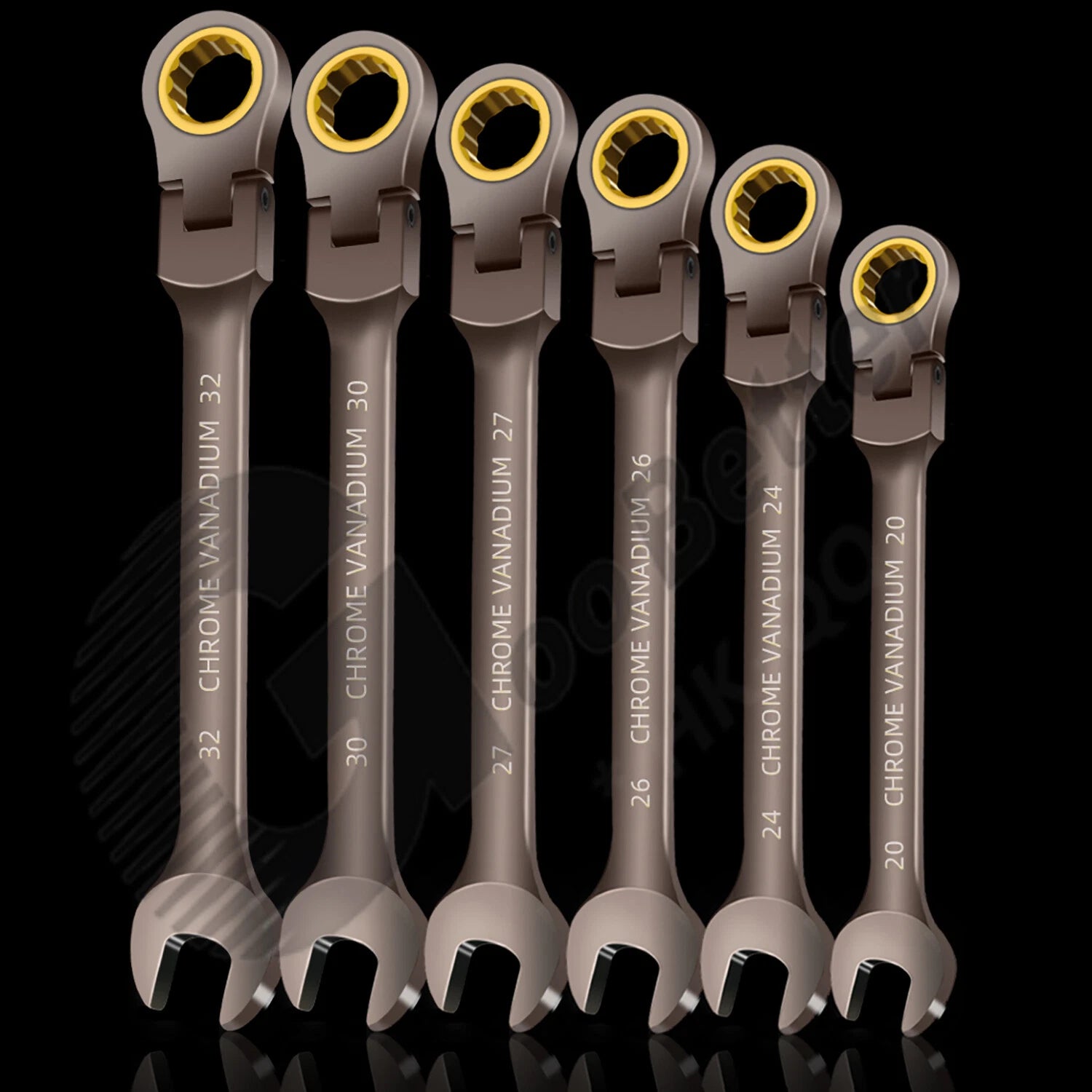 Ratchet Spanner Combination Fixed & Flexi 6 - 19mm 14 x Sizes Tool Wrench