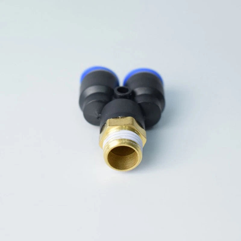 Male Stud Push-In Y Piece Pneumatic Fittings — Thread Hose Tube Connector