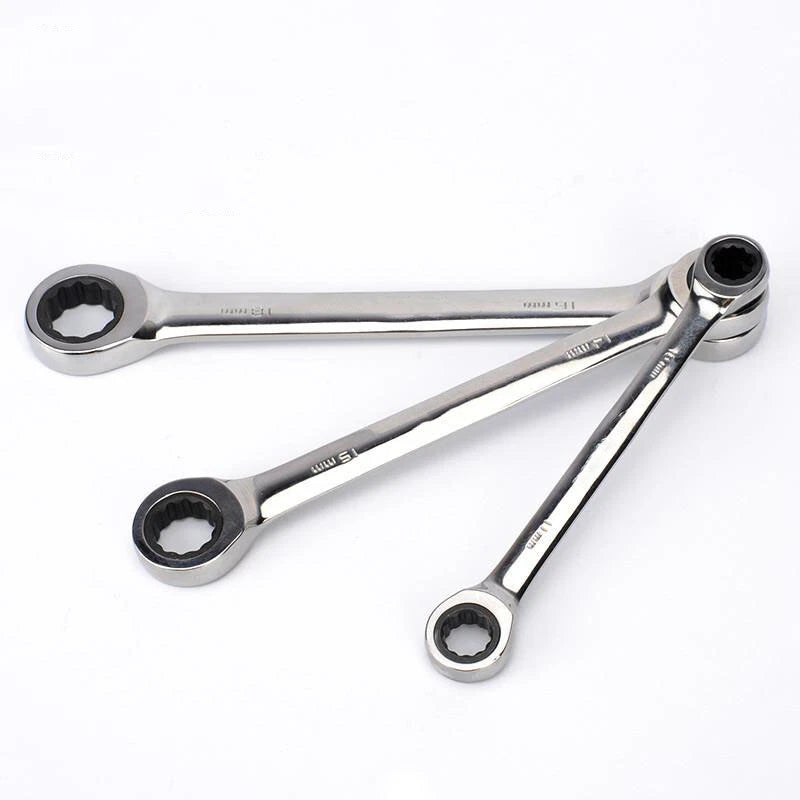 Ratchet Spanner Combination Double-End Metric Wrench Mirror Polished 6mm~24mm