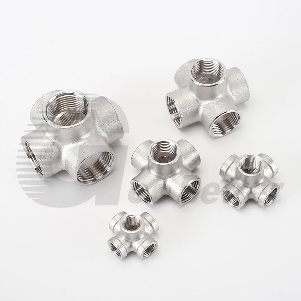 Stainless Steel 3/4/5-Way BSP Female Pipe Fitting Splitter — 304 SS, 1/4" to 2"