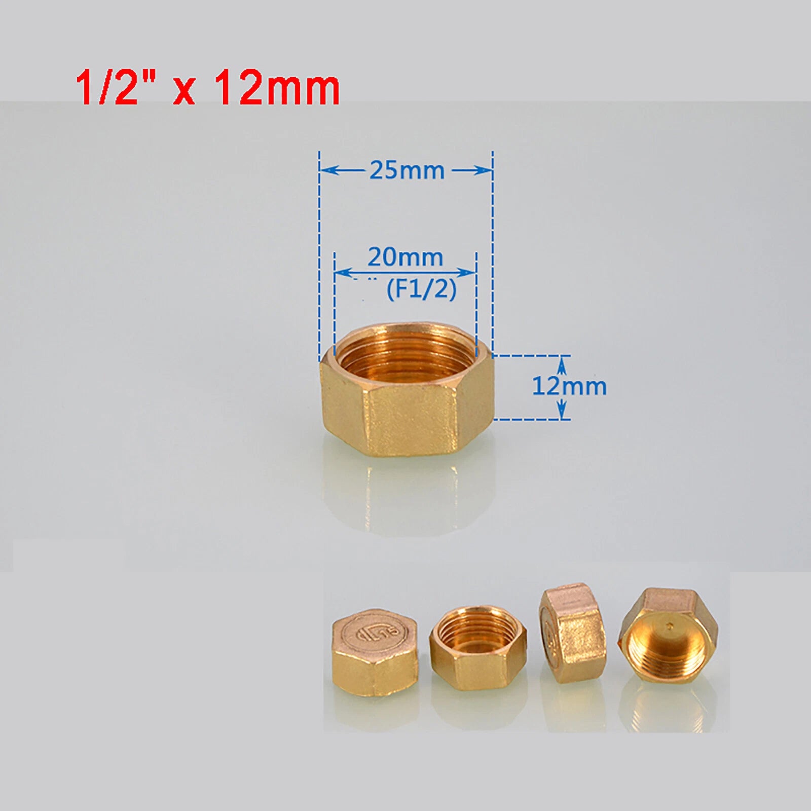 Brass Female BSP Blanking Cap Stop End Pipe Fittings — 1/8" to 1" Hex & Octagonal