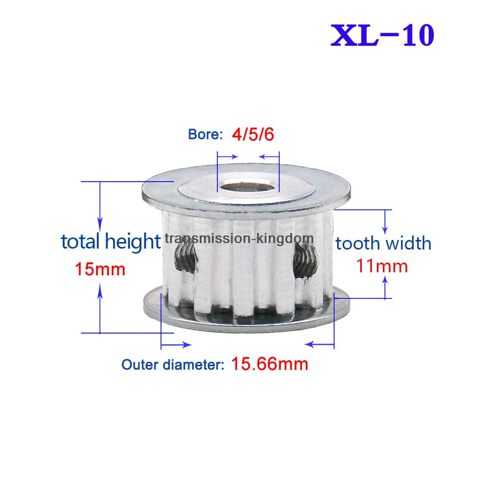 XL 10T-40T Synchronous Wheel Width 11mm Timing Belt Pulley Bore 4-20mm