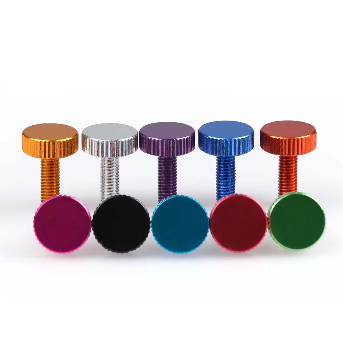Knurled Thumb Screws Aluminum Alloy — M2 M2.5 M4 M5 M6 Flat Head Hand Grip Knob Bolts