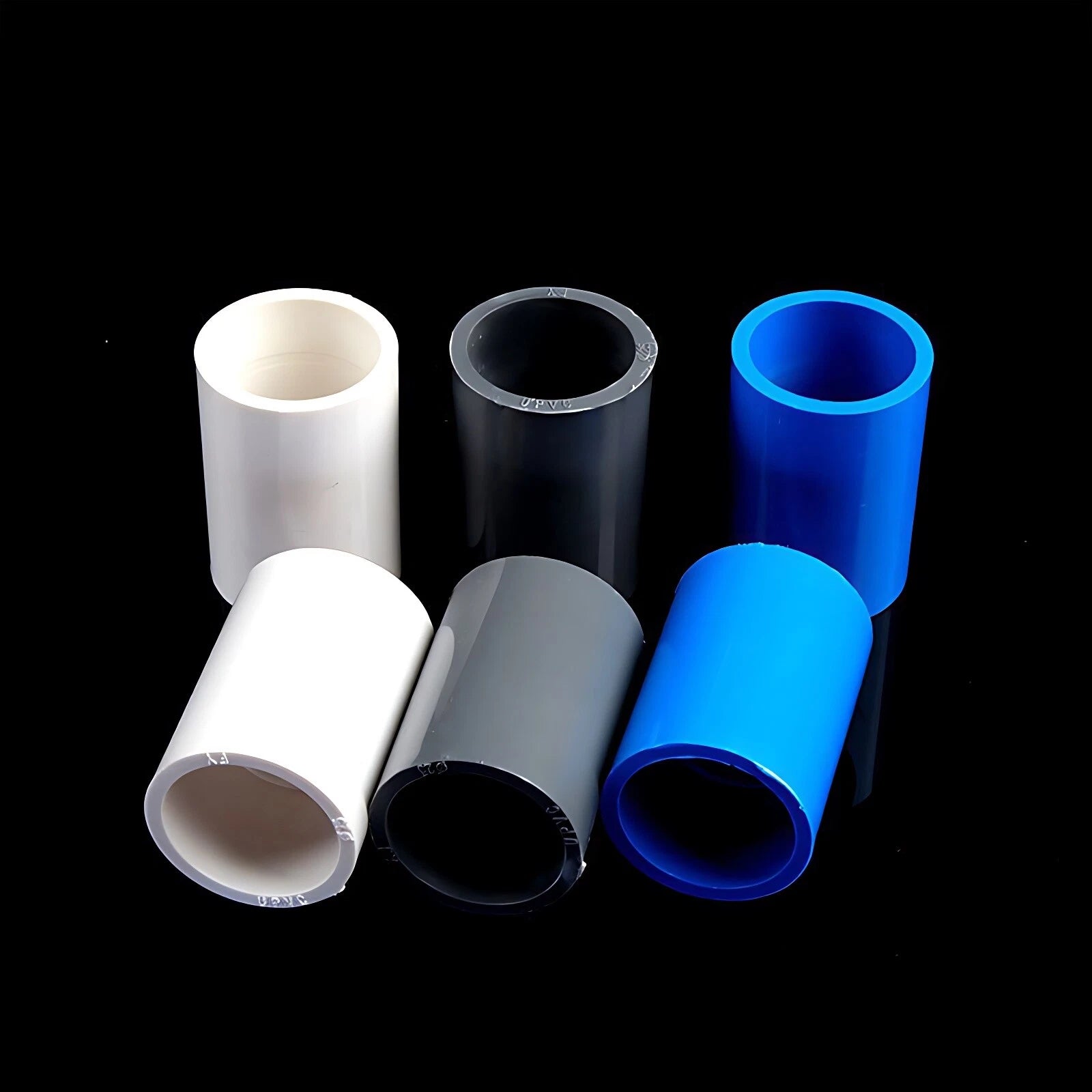 PVC Straight Pipe Coupling Socket — 16mm to 200mm, White / Blue / Grey