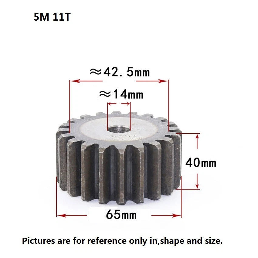 5 Modulus 10-70Tooth Spur Gears 45# Steel Thickness 40mm Motor Power Drive Gear