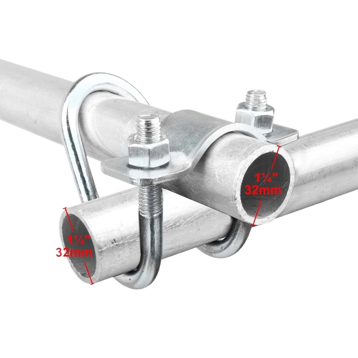 U - Bolt Pipe Clamp — Double & Single U - Shape Saddle Clamp for Greenhouse & Awning Frames - HomeDIYer
