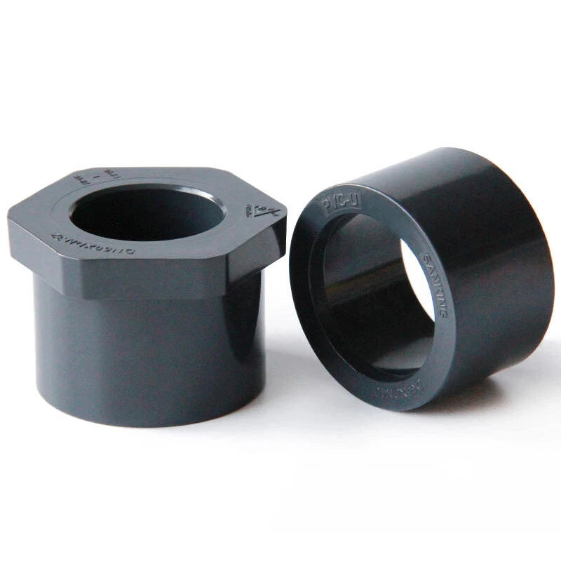 UPVC Pipe Eccentric Reducing Bushing Fittings Connector Joints 20-63mm Dark Grey