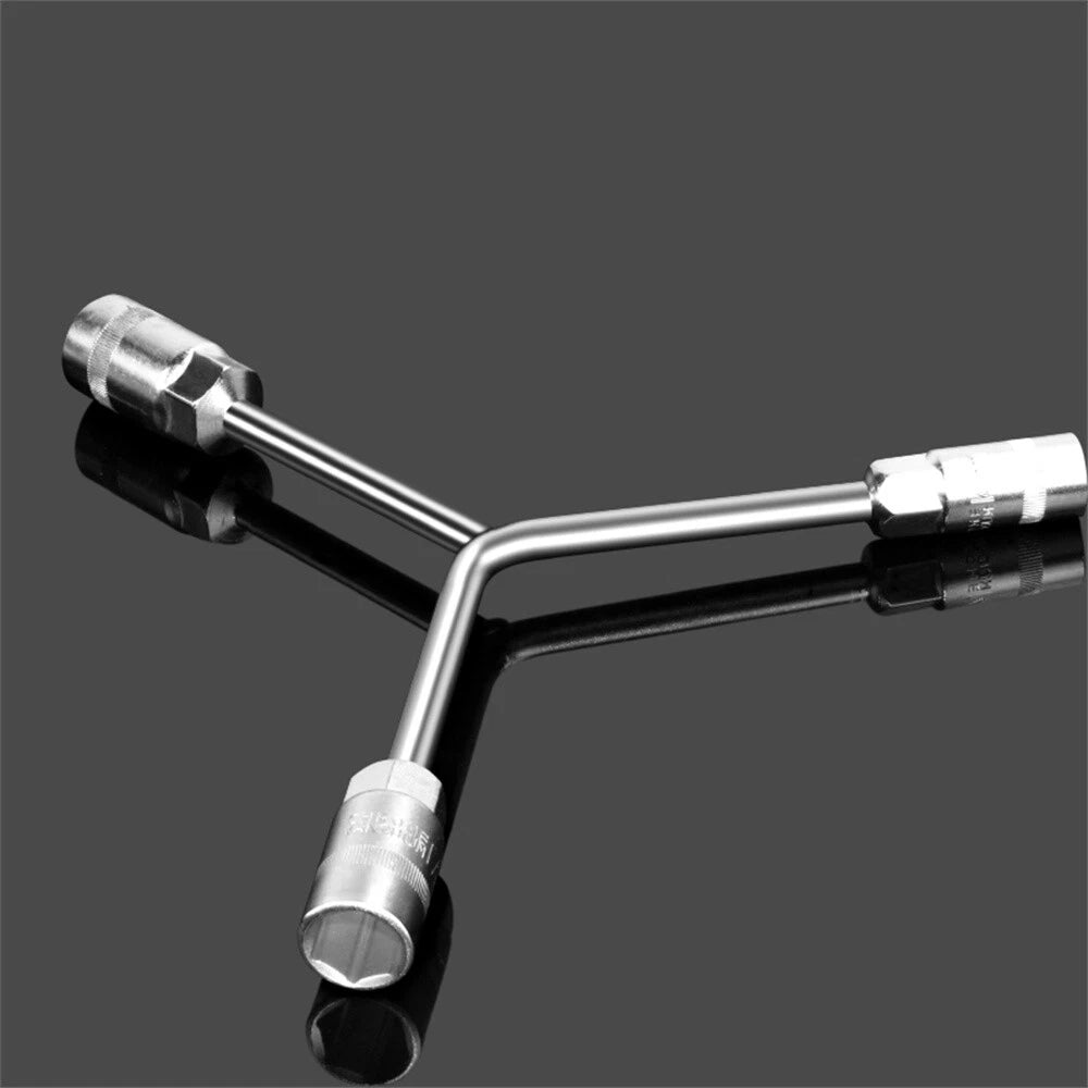 3-Way Wheel Brace Spanner Nut Wrench Car Tyre 8-19mm Hex Nut Bolt Socket Spanner