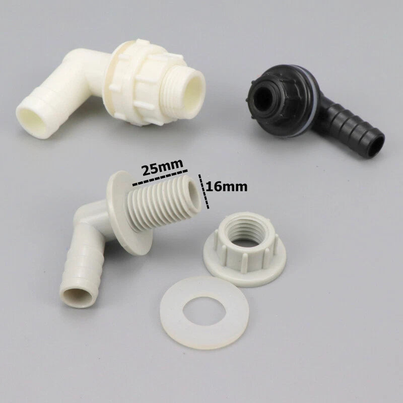 3/8" Elbow Hose Barb Fitting for Aquarium, Fish Tank & Pond — Black