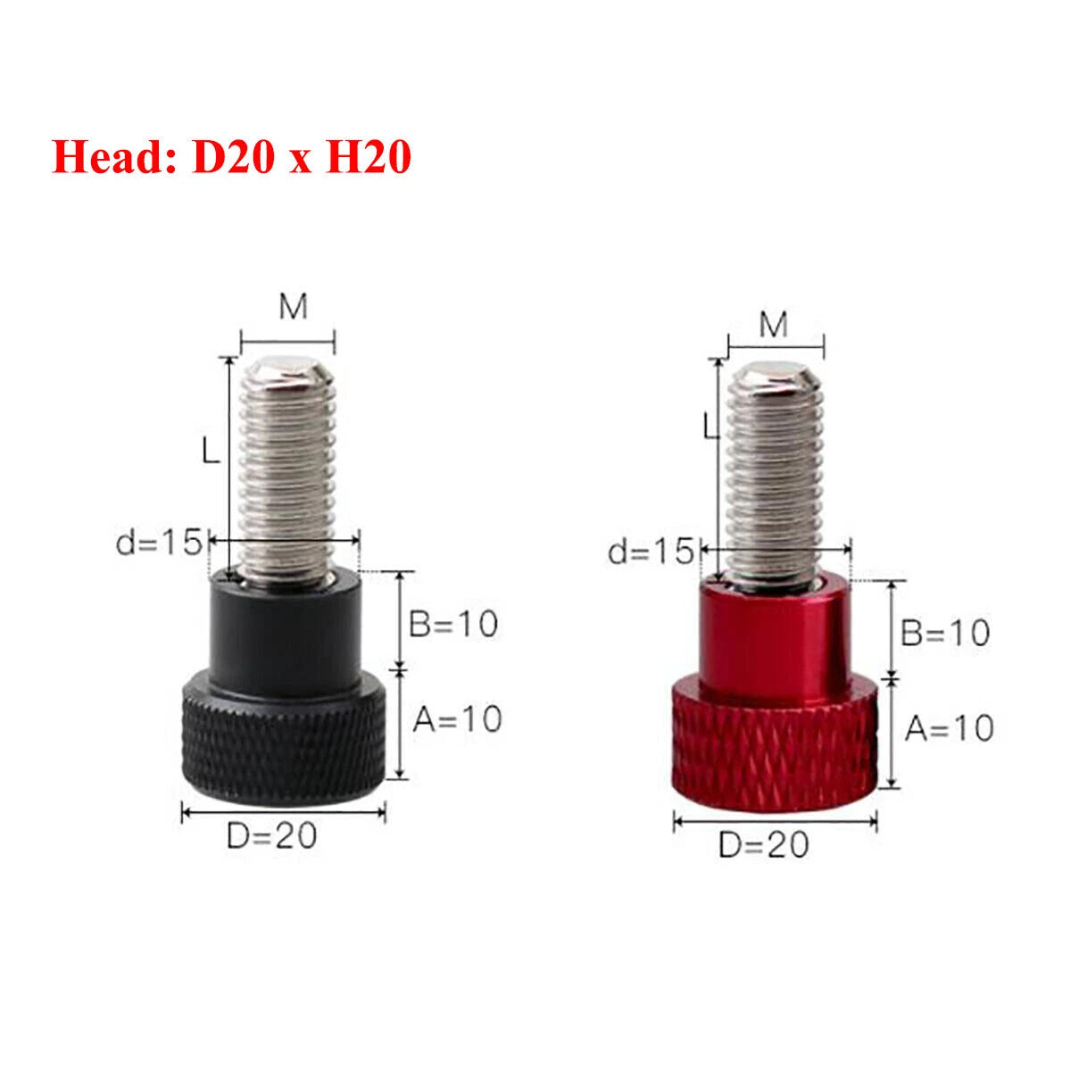 Knurled Thumb Screws with Aluminum Handle — Stainless Steel, M3 to M10