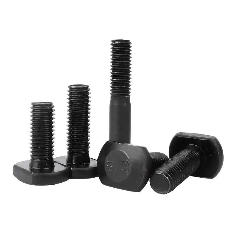 M14 x 50mm T - Slot Bolts – Black 8.8 Steel, Full Thread (T - Slot Screws for Aluminum Extrusion) - HomeDIYer