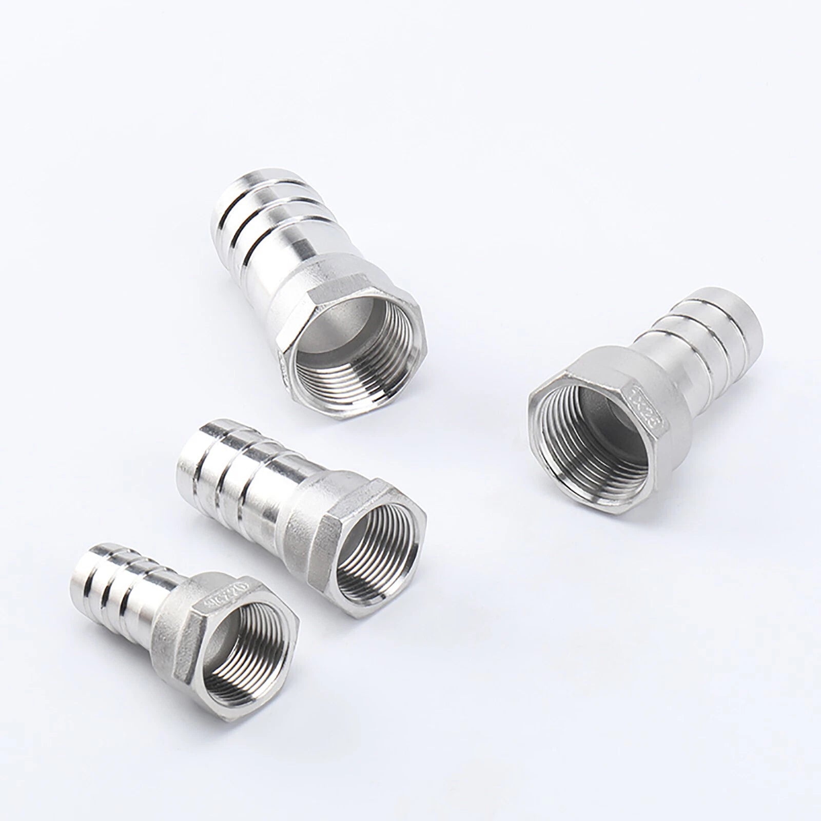 Stainless Steel Female BSP Hose Tail Barbed Connector — 1/2" to 2" Pipe Thread