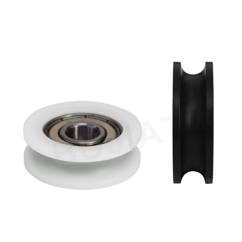 Round U Groove Nylon Pulley Guide Wheels Roller Ball Bearing Roller 8x30x10mm