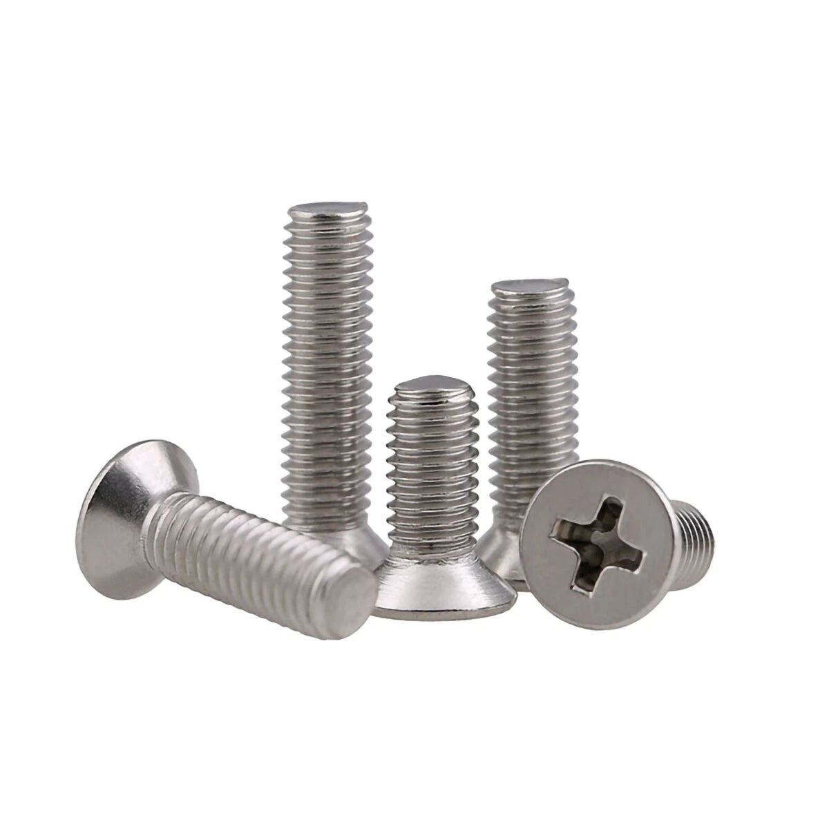 Countersunk Machine Screws M1–M10 | Flat Head Phillips | 304 Stainless Steel