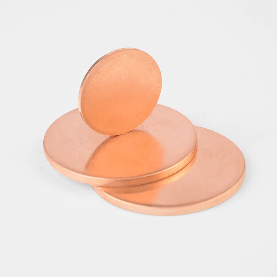 T2 Solid Copper Discs Blanks Metal Round Sheets Dia 10-200mm Thick 0.5mm - 4mm