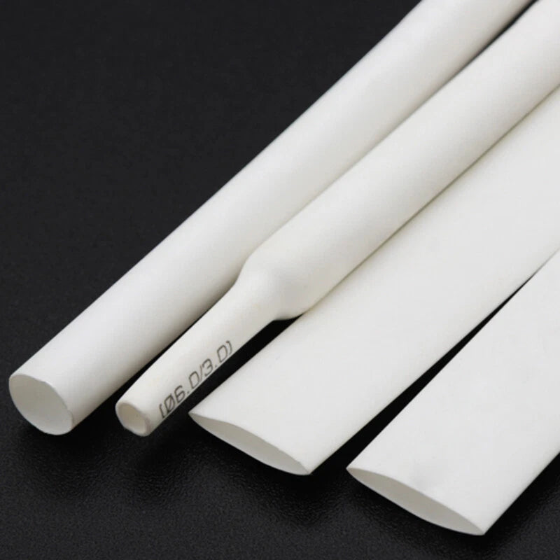 White Heat Shrink Tubing 2:1 Ratio — Waterproof Wire Sleeving, φ0.6mm to φ80mm