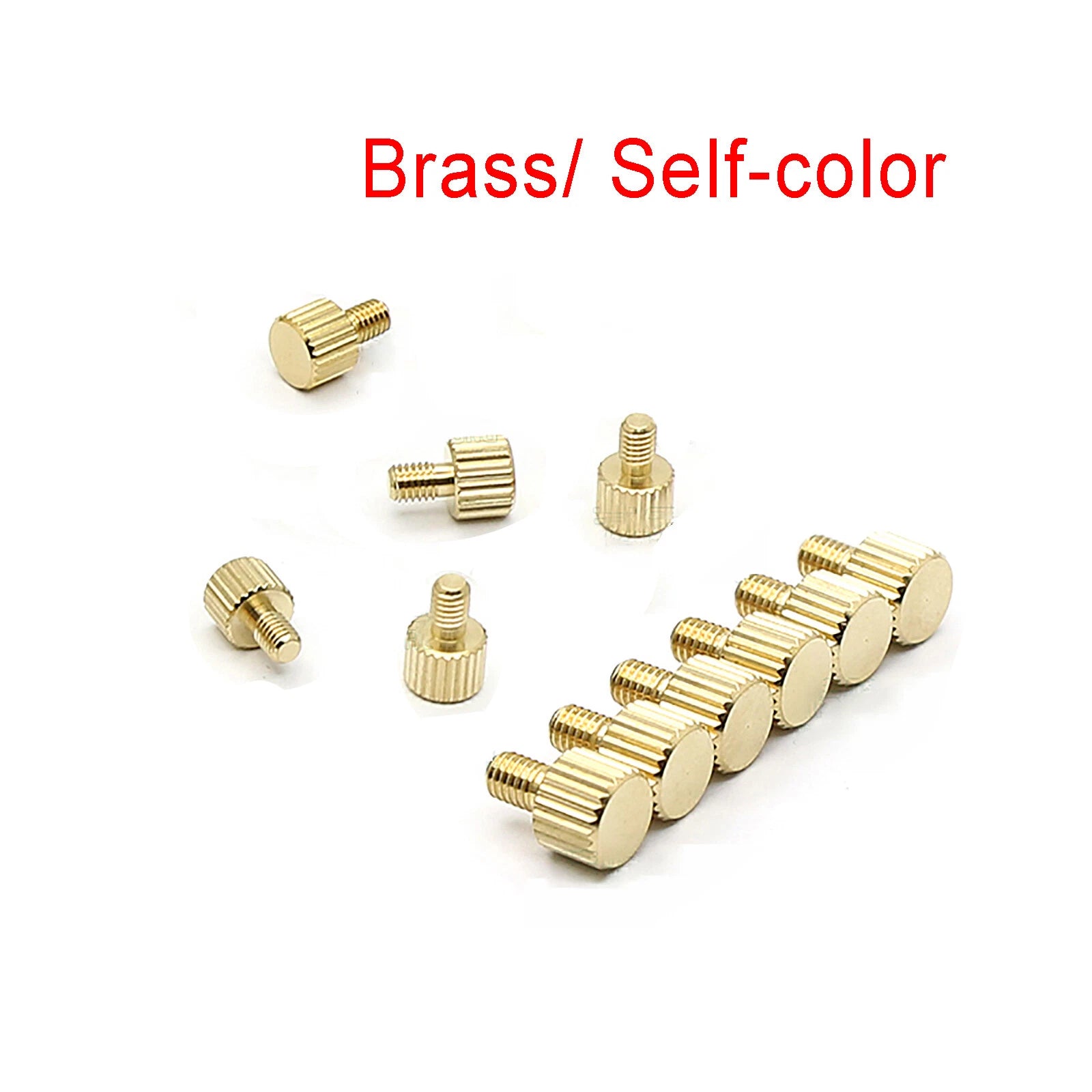 Brass Knurled Thumb Screws M3×4.5mm — Flat Head Hand-Tighten Bolts for Slingshot Sight & Grip Knobs