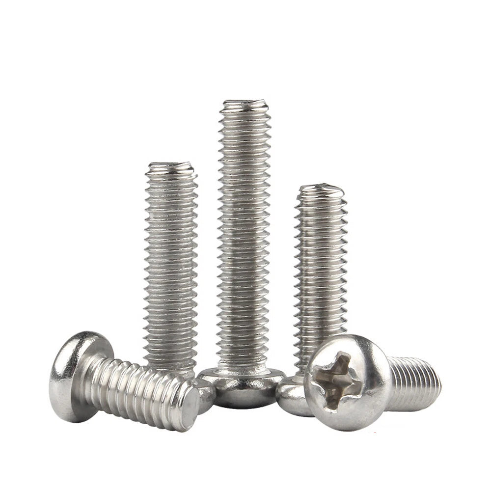 A2 Stainless Steel Phillips Pozi Pan Head Machine Screws M1 M1.2 M1.4 M1.6 M2 M2.5 M3 M3.5 M4 M5 M6 M8 M10 — Full Range 3mm to 200mm