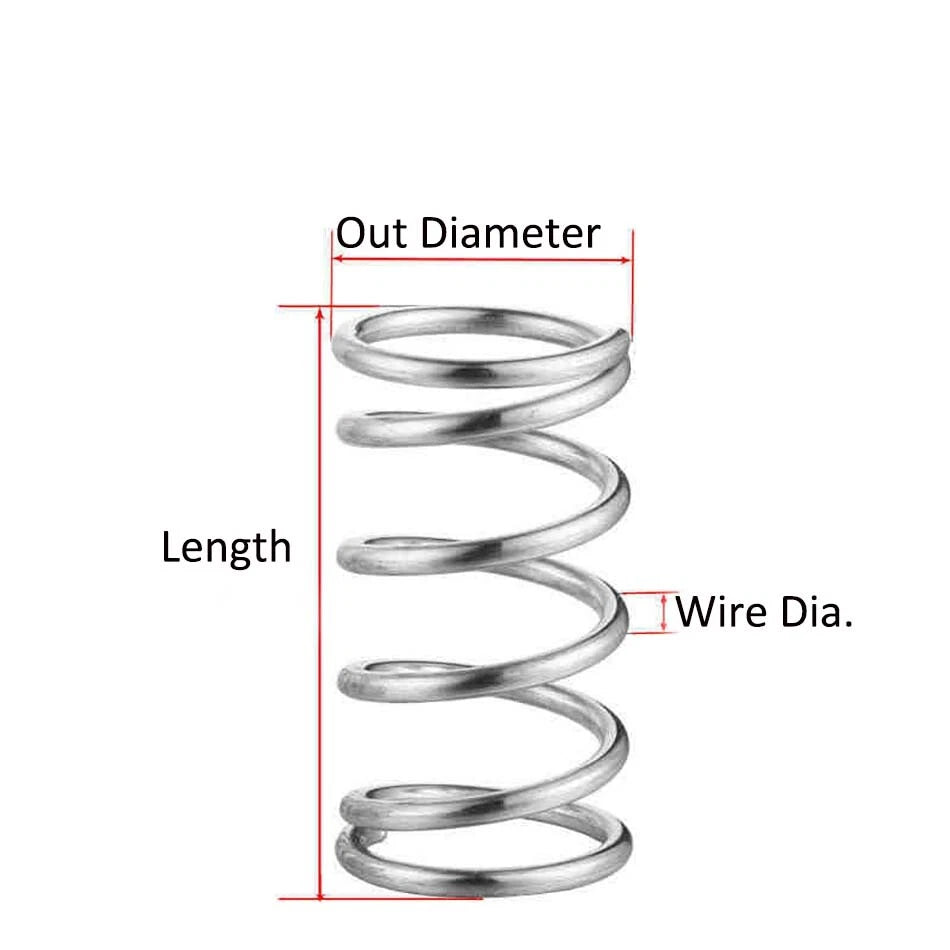10pcs Stainless Steel Spring Compression Pressure Small Spring Diameter 5mm-12mm