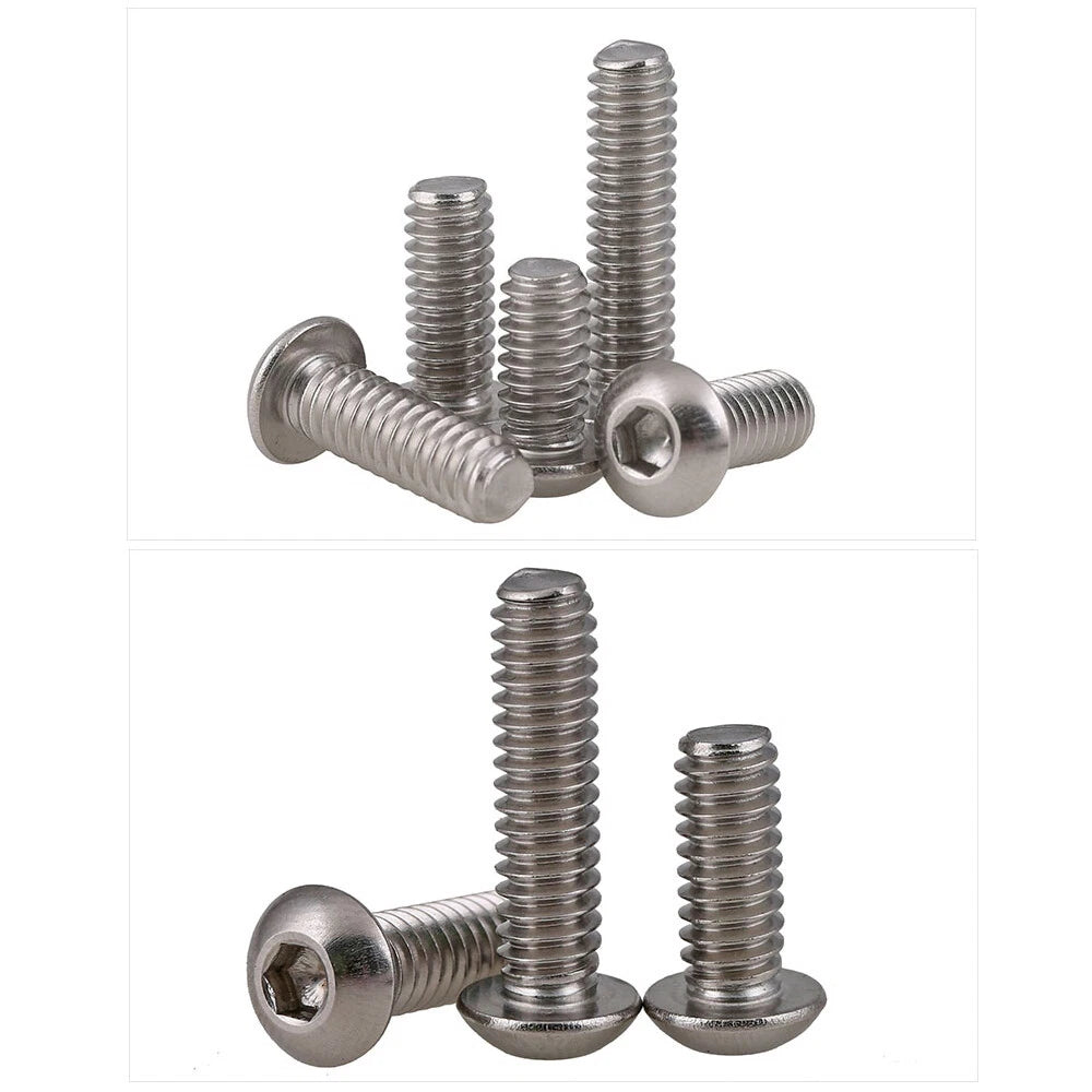 #2–5/16" UNC Allen Button Head Machine Screws – A2 Stainless Steel, Hex Socket, Lengths 3/16"–2"