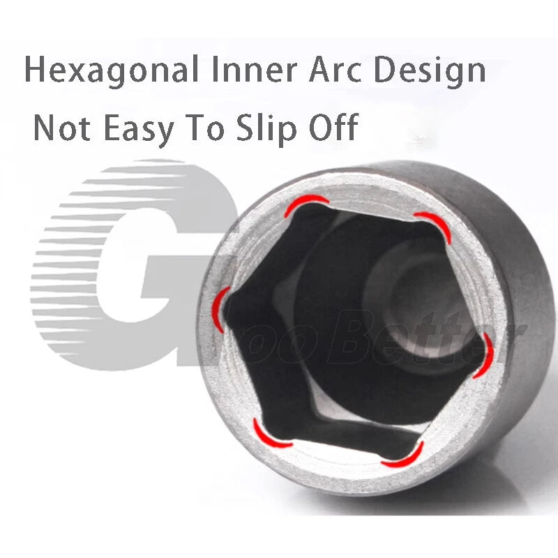 Magnetic 200mm Extended Hexagonal Socket Wrench Hexagonal Bit Dia 5.5-19mm