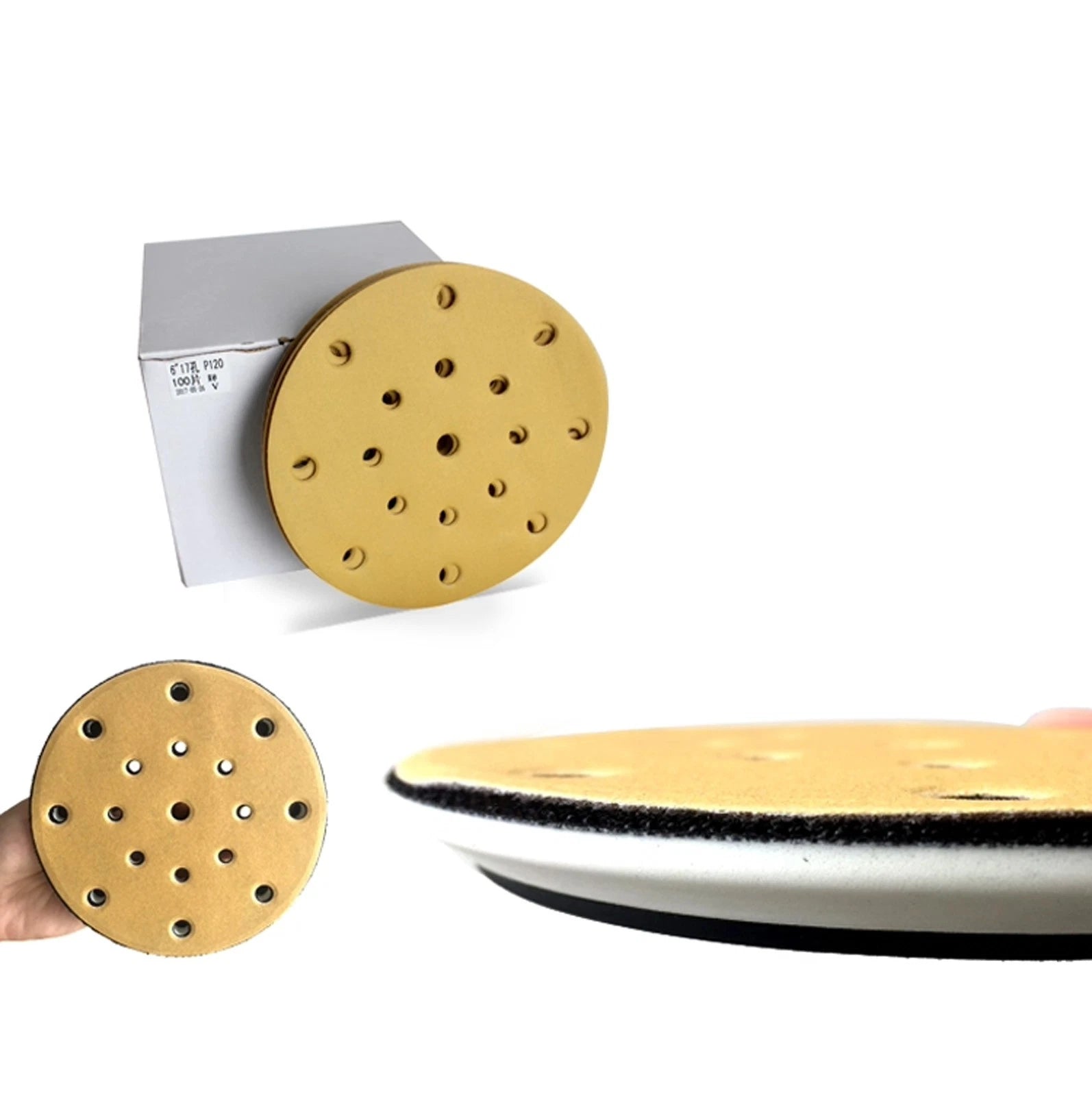 150mm 6" Sanding Discs Sandpaper Hook & Loop Pads 17 Hole for Festool P40-P1000