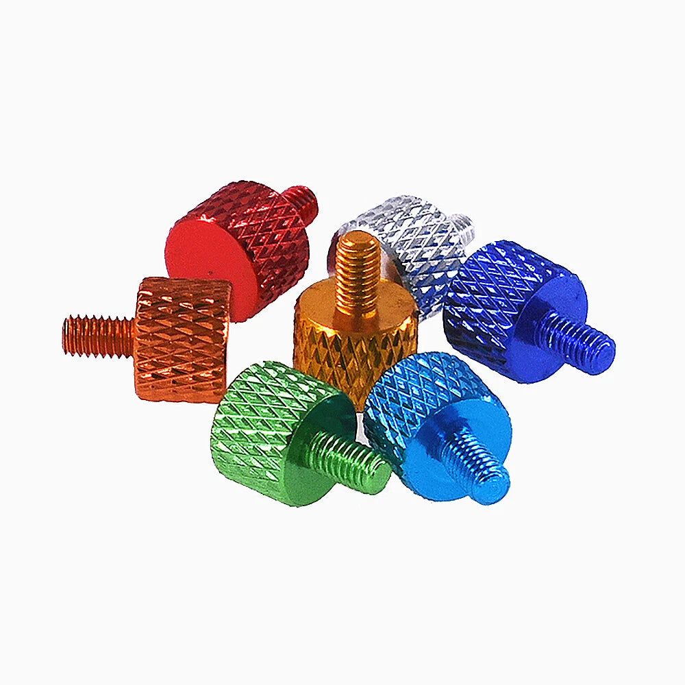Knurled Thumb Screws M2 M2.5 M3 — Aluminum Alloy Hand-Tighten Grip Bolts, Multiple Colors