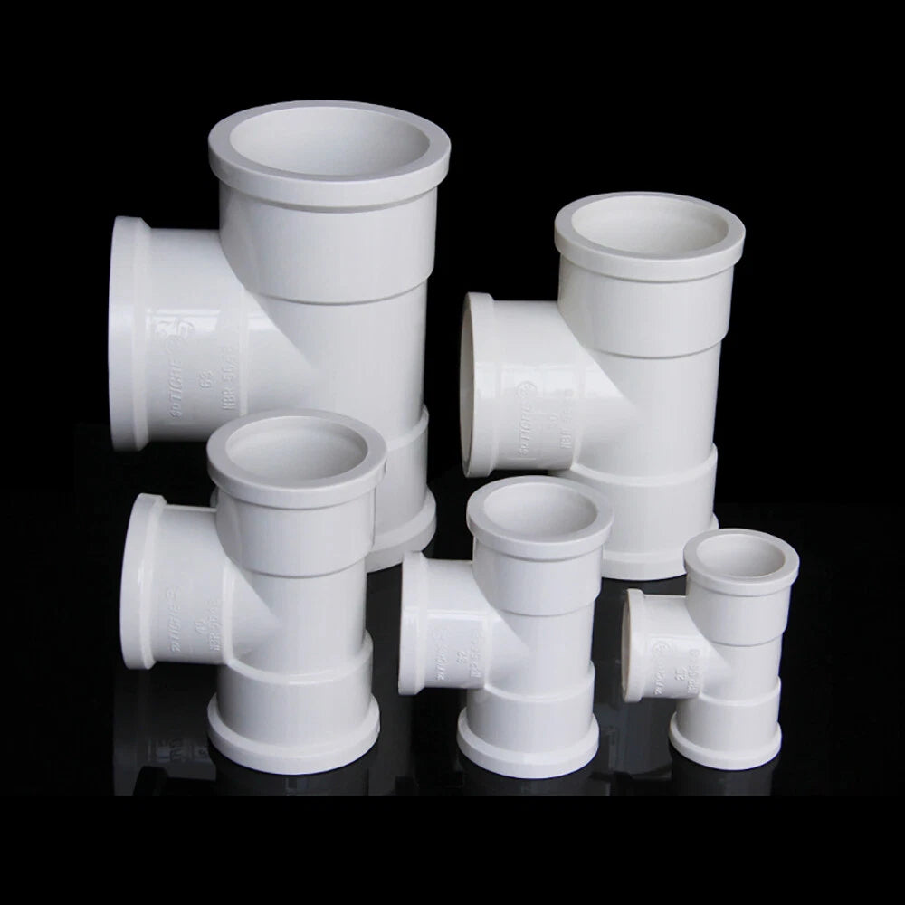 PVC Tee Thickened UPVC T Piece Pipe Fittings Equal Connector Plastic 20mm-63mm