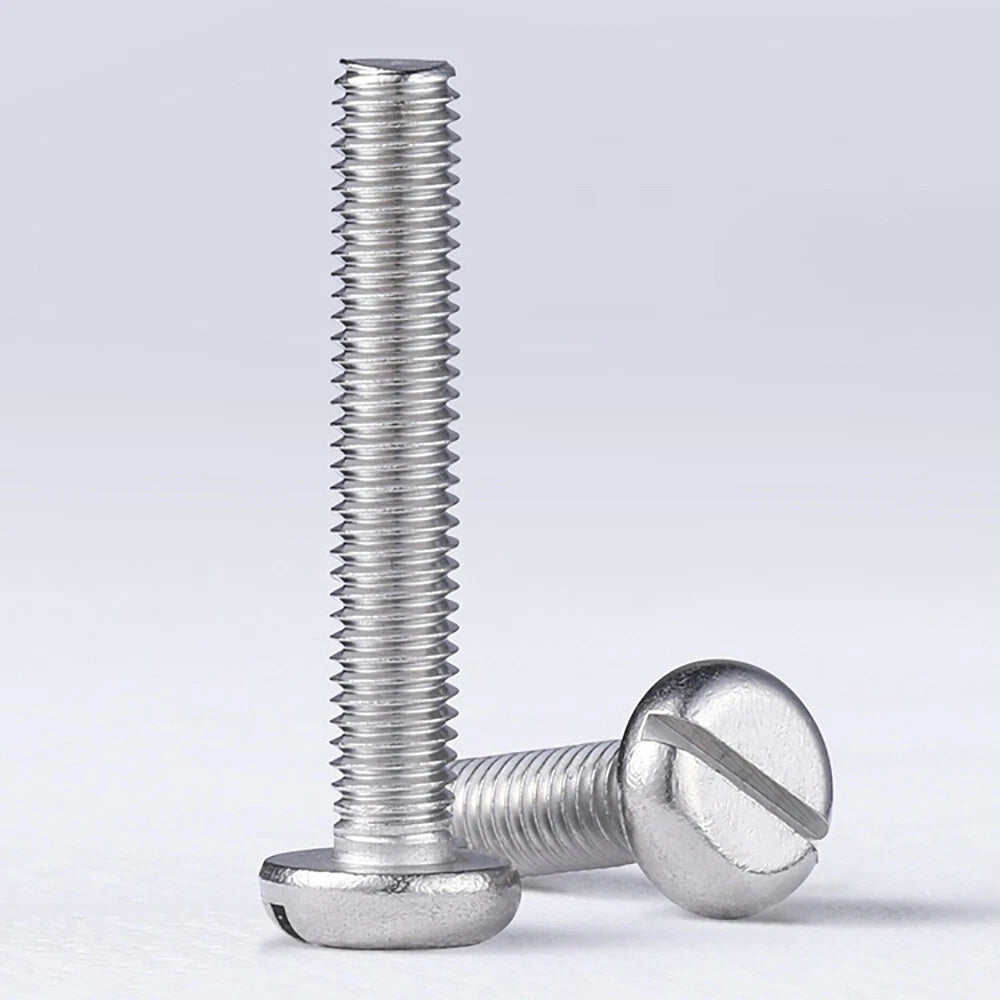 M4 M5 M6 M8 M10 A2 Stainless Steel Machine Screws - Slotted Pan Head Bolts DIN85
