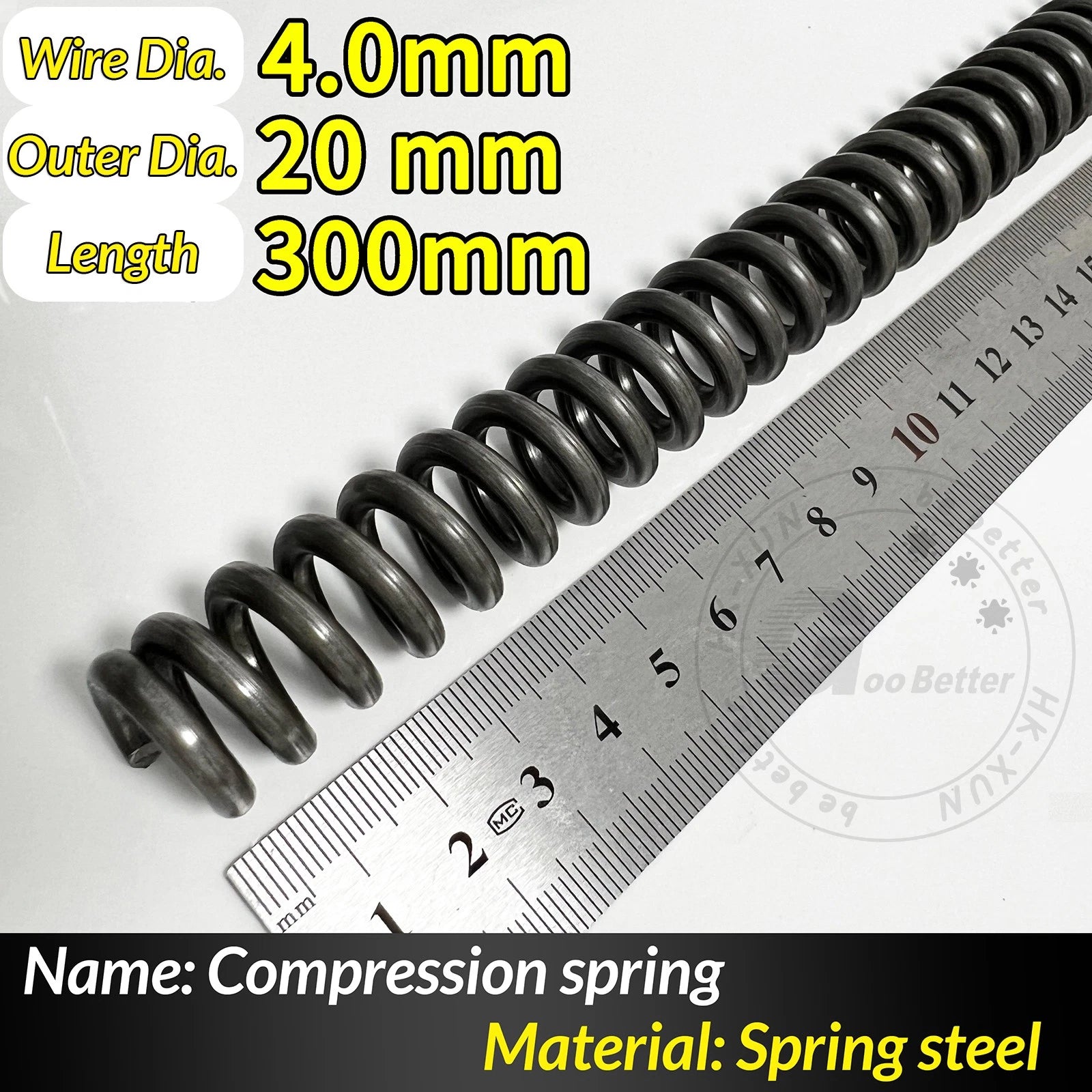 Compression Spring Pressure Springs, Wire Dia 4-5mm, OD 20-80mm, Length 300mm
