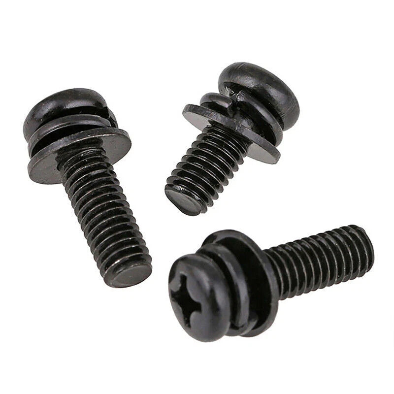 Phillips Pan Head Screws with Washer Black Zinc M5 M6 M8 Metric Machine Bolts