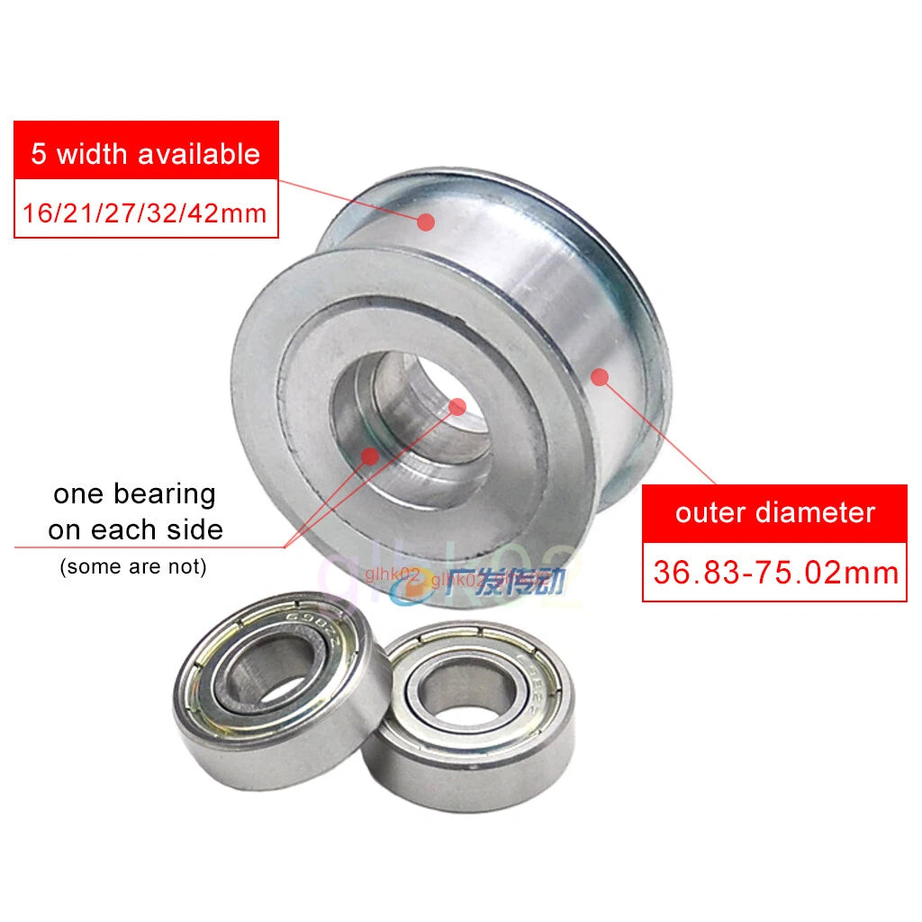 8M Timing Belt Idler Pulleys 15-30 Teeth Smooth 16 21 27 32mm Wide 5-25mm Bore
