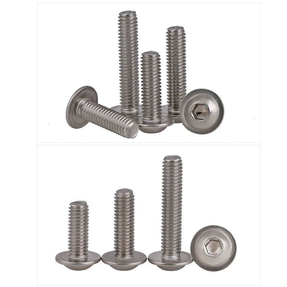 M3–M6 Flanged Button Head Screws, A2 Stainless Steel Allen Socket Machine Bolts - HomeDIYer
