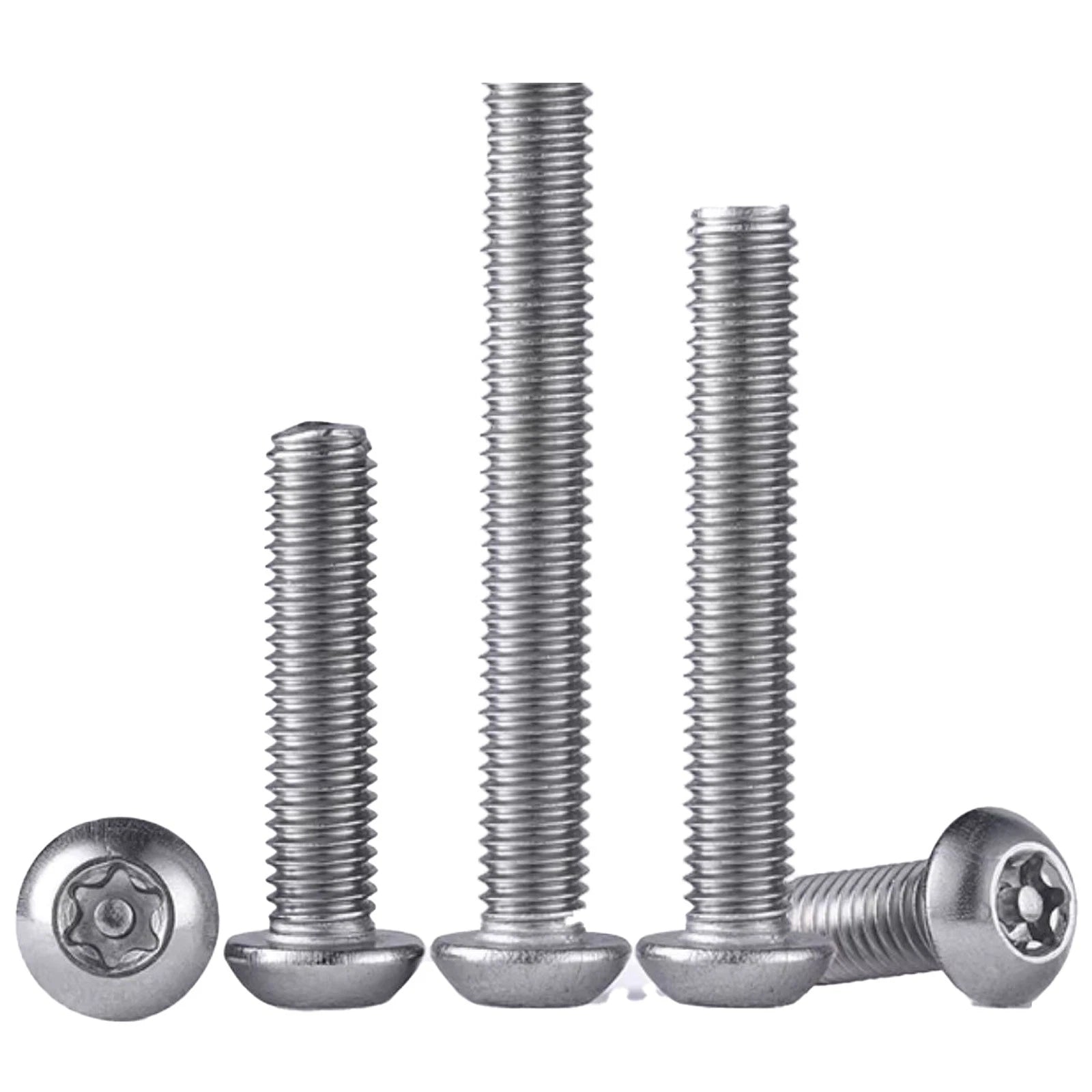 M2–M10 A2 Stainless Steel Torx Button Head Machine Screws, With or Without Column, Pack of 5