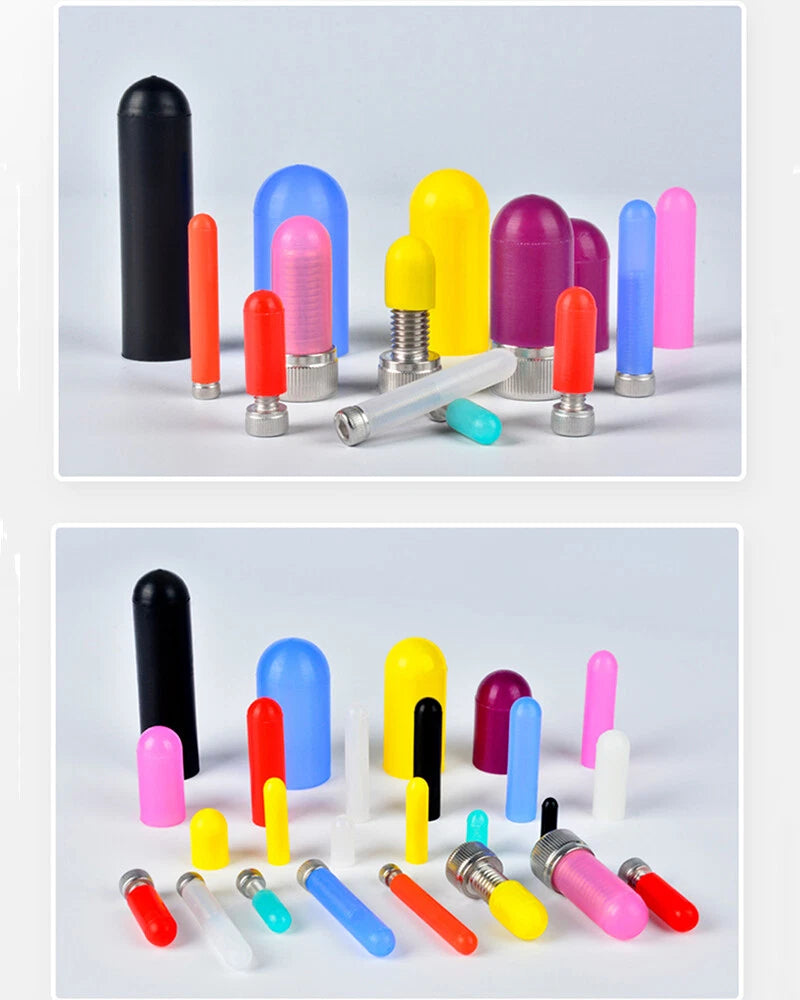 Silicone Screw End Caps M0.5–M56 – Elastic Blanking Covers, 280°C Heat Resistant, White