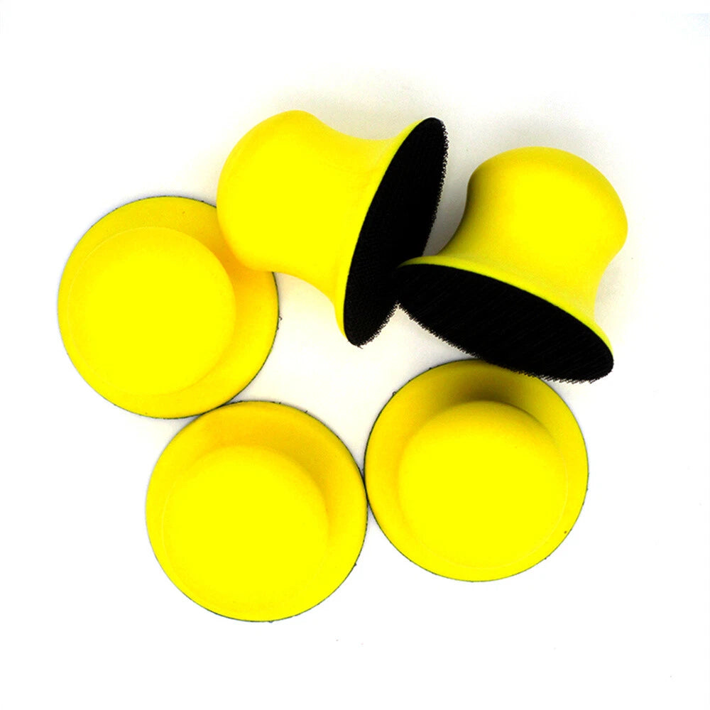 3" & 5" Round Hand Sanding Blocks — PU Foam Hook & Loop Backing Pads for Sandpaper and Polishing