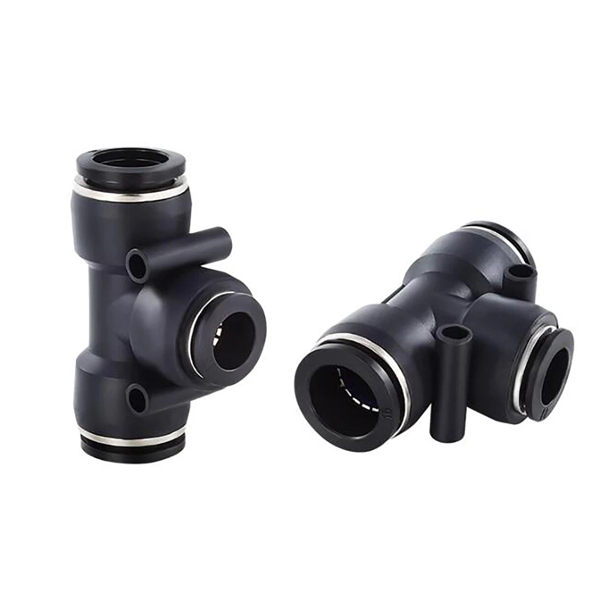 Nylon Pneumatic Tee 3-Way Push Fit Connector — 4mm to 16mm Inline Hose Fitting