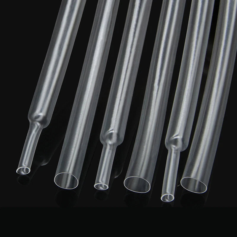 Clear Heat Shrink Tubing 2:1 Ratio — 1mm to 10mm, Multiple Lengths