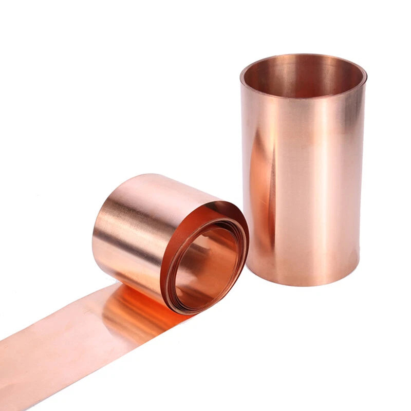 99.9% Pure Copper Sheet Roll Metal Foil Plate Strip 0.01-1mm Thick 10-120mm Wide
