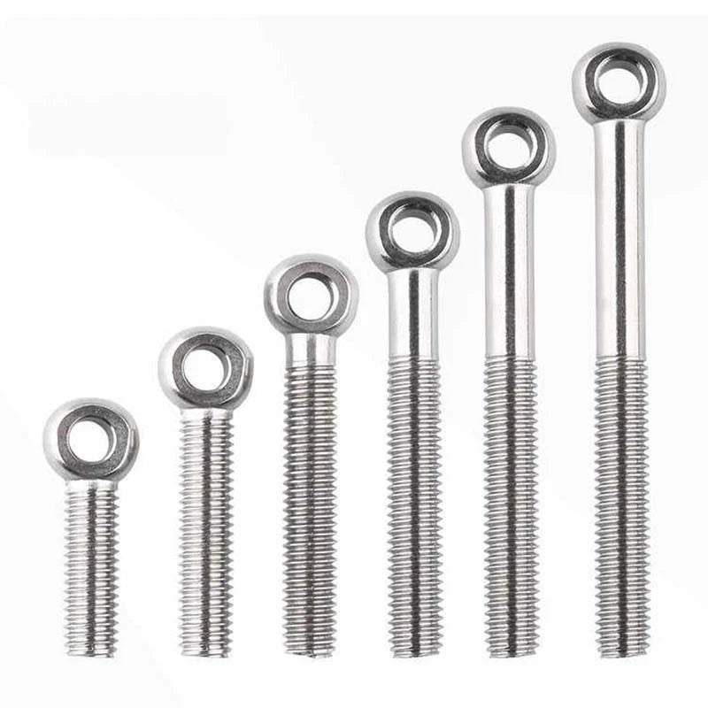 304 Stainless Steel Forged Eye Bolts M5 M6 M8 — Full Thread & Partial Thread, Catenary Hanging Screws - HomeDIYer