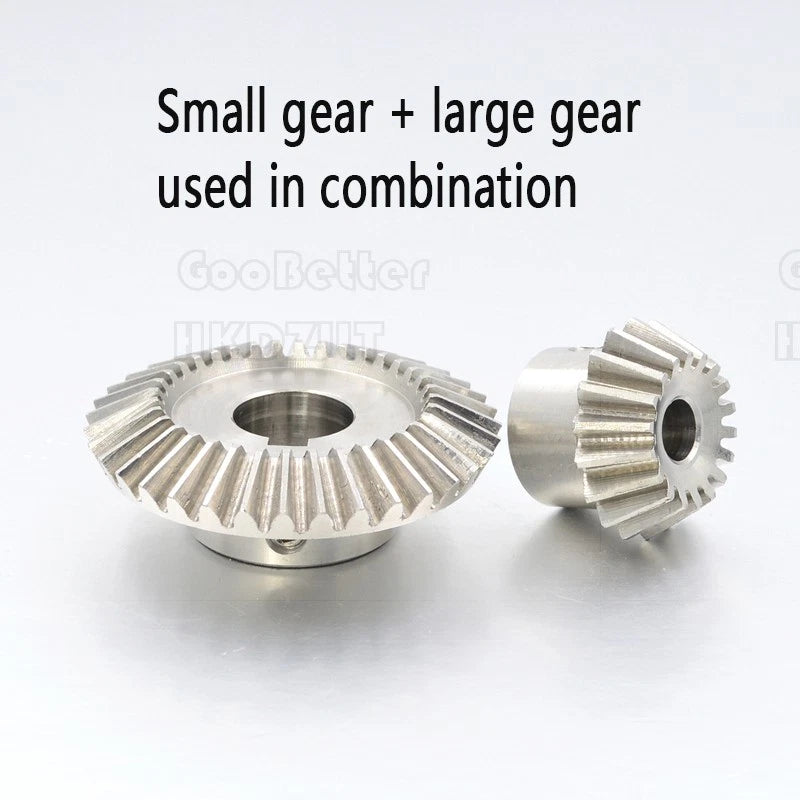 Bevel Gear 0.5 Module-0.8 Module 90° 1:2 Pairing 20-40 Teeth Stainless Steel