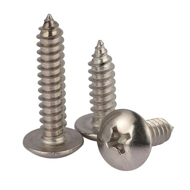 Big Flat Head Phillips Self Tapping Screws – 316 Stainless Steel, M2–M6