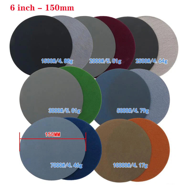 1"-8" Sanding Discs 25mm-200mm Water Sandpaper Hook £¦ Loop Pads 1500-10000 Grit