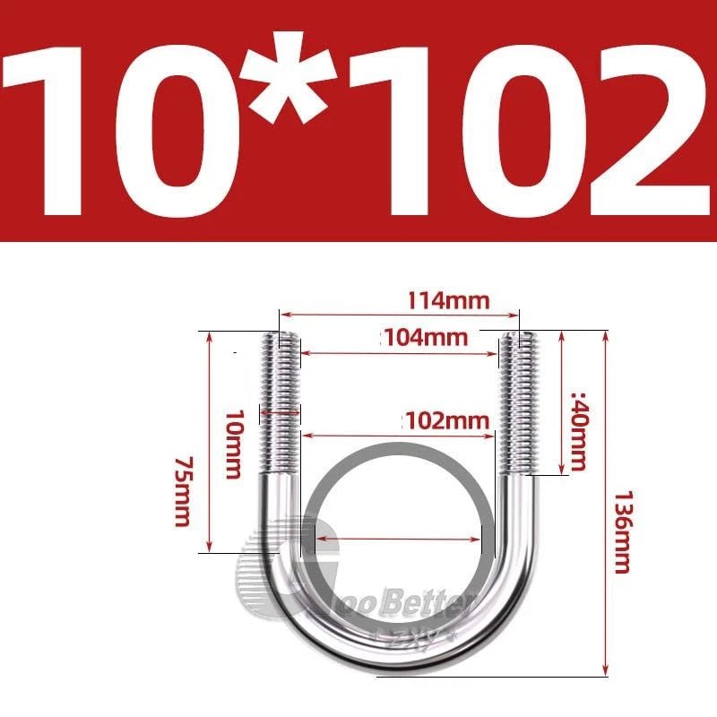 Square U - Bolts Stainless Steel — M6 to M24 | 304 A2 & 316 A4 Marine Grade - HomeDIYer