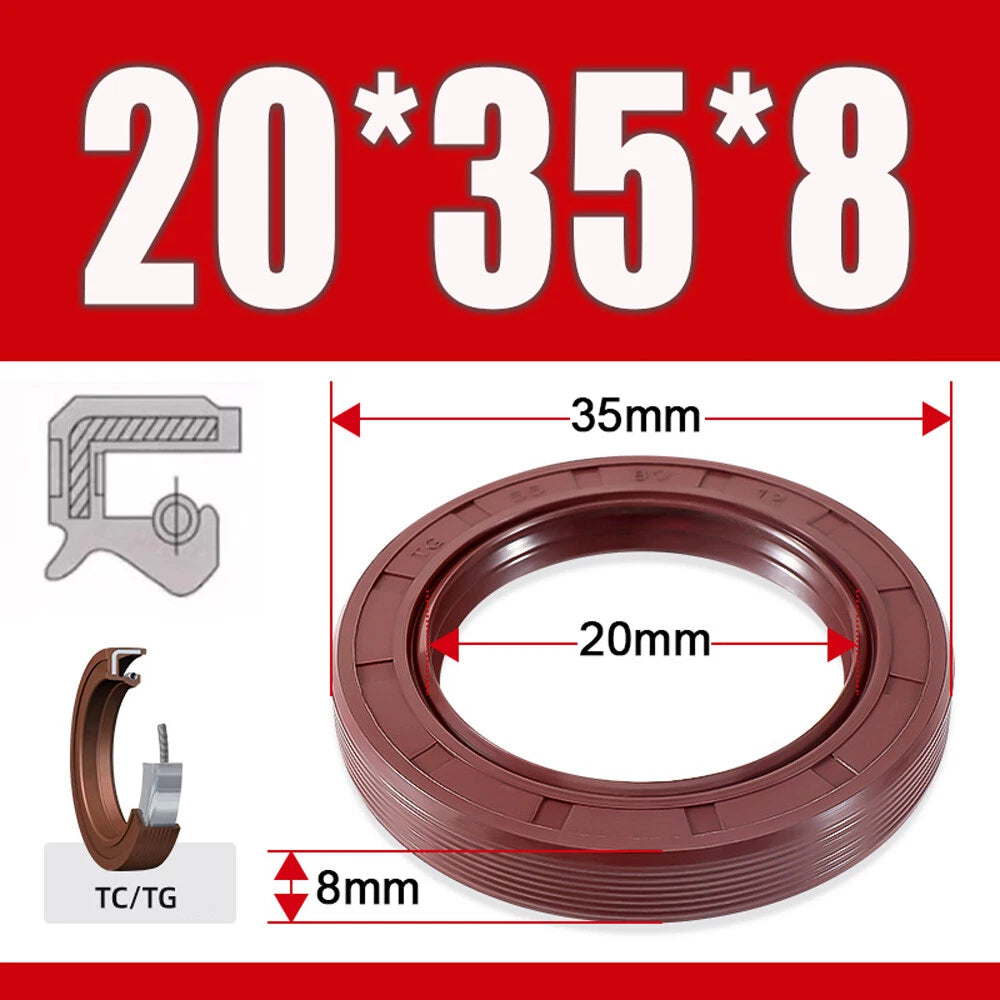 Metric TC Oil Seal FKM Dual Lip Rotary Shaft Seal 8mm–40mm Bore