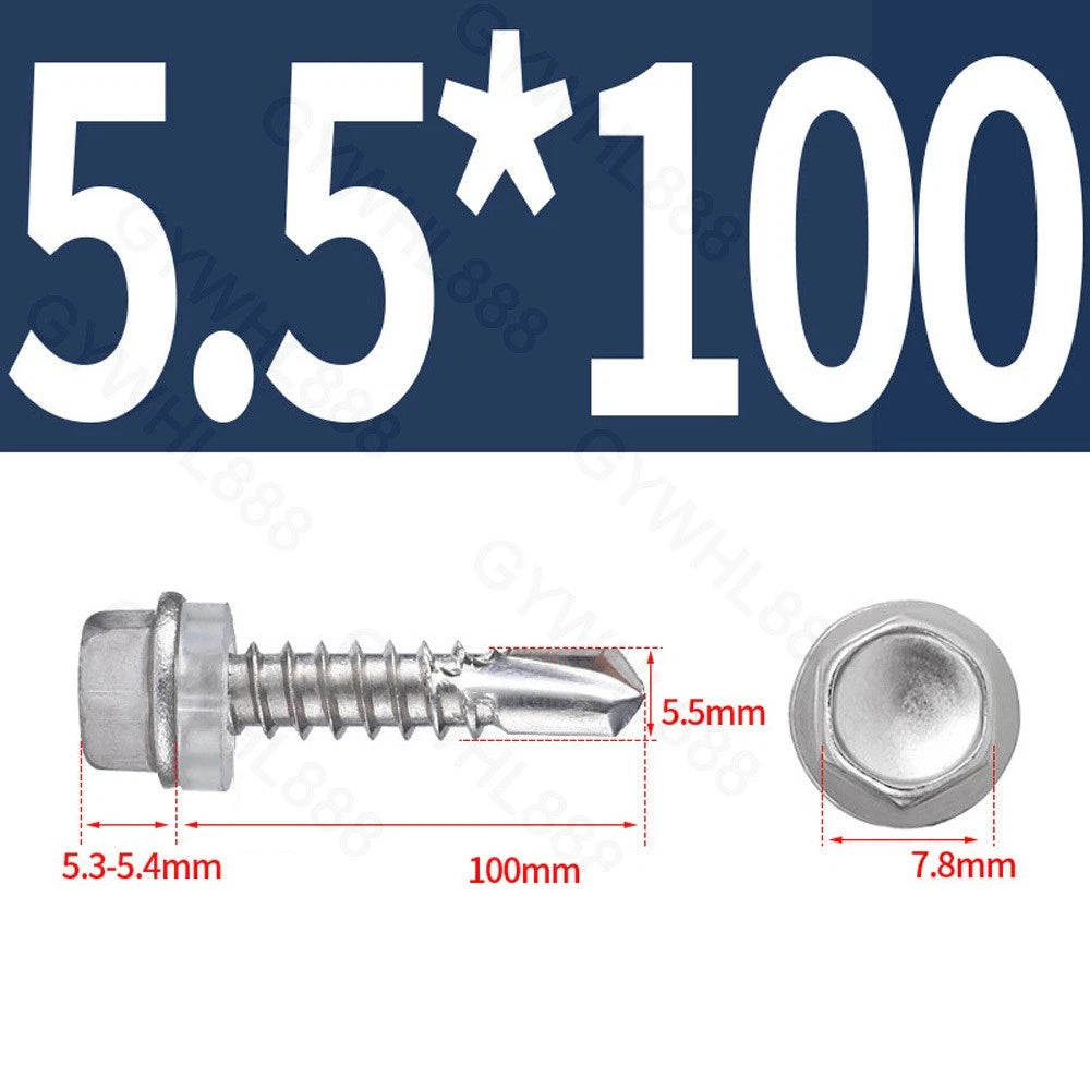 410 & A2 Stainless Hex Head Self‑Drilling Tek Screws – for Metal Roofing & Sheeting