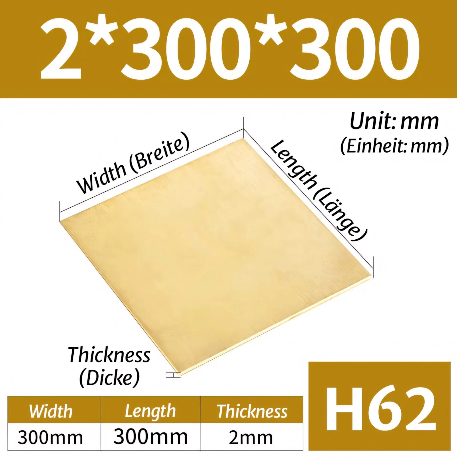 H62 Brass Sheet Plate Guillotine Offcuts, Various Multiple Sizes 0.3mm-8mm Thick