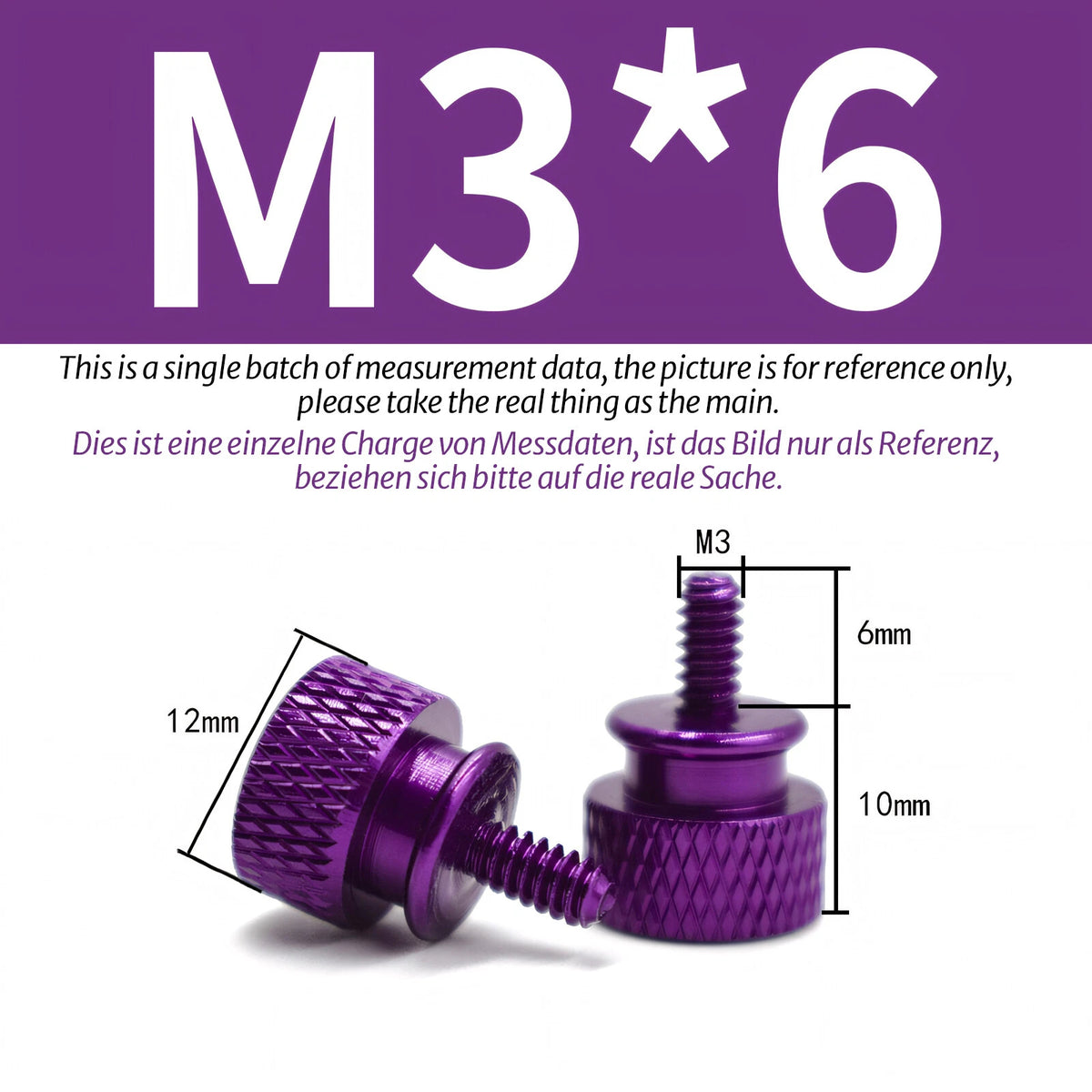 M3 Knurled Thumb Screws – Colorful Aluminum Alloy Hand-Tighten Grip Bolts