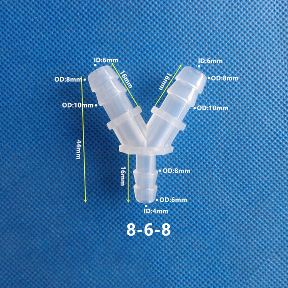 Y-Type 3-Way Barbed Hose Connector — Plastic Tee Fitting for Tube & Pipe