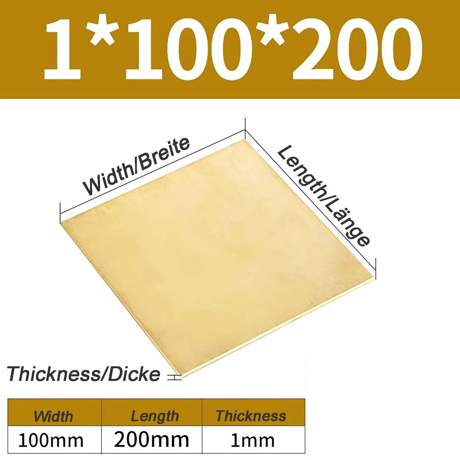 Natural Brass Sheet Metal guillotine cut - 0.3mm - 3.0mm - Multiple Sizes